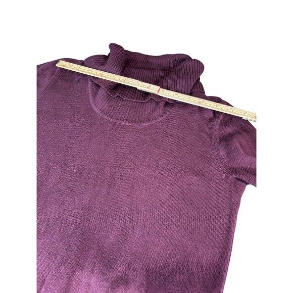 Calvin Klein Asymmetric Cowl Neck Sweater In Plum & Black S Petite - Picture 8 of 12